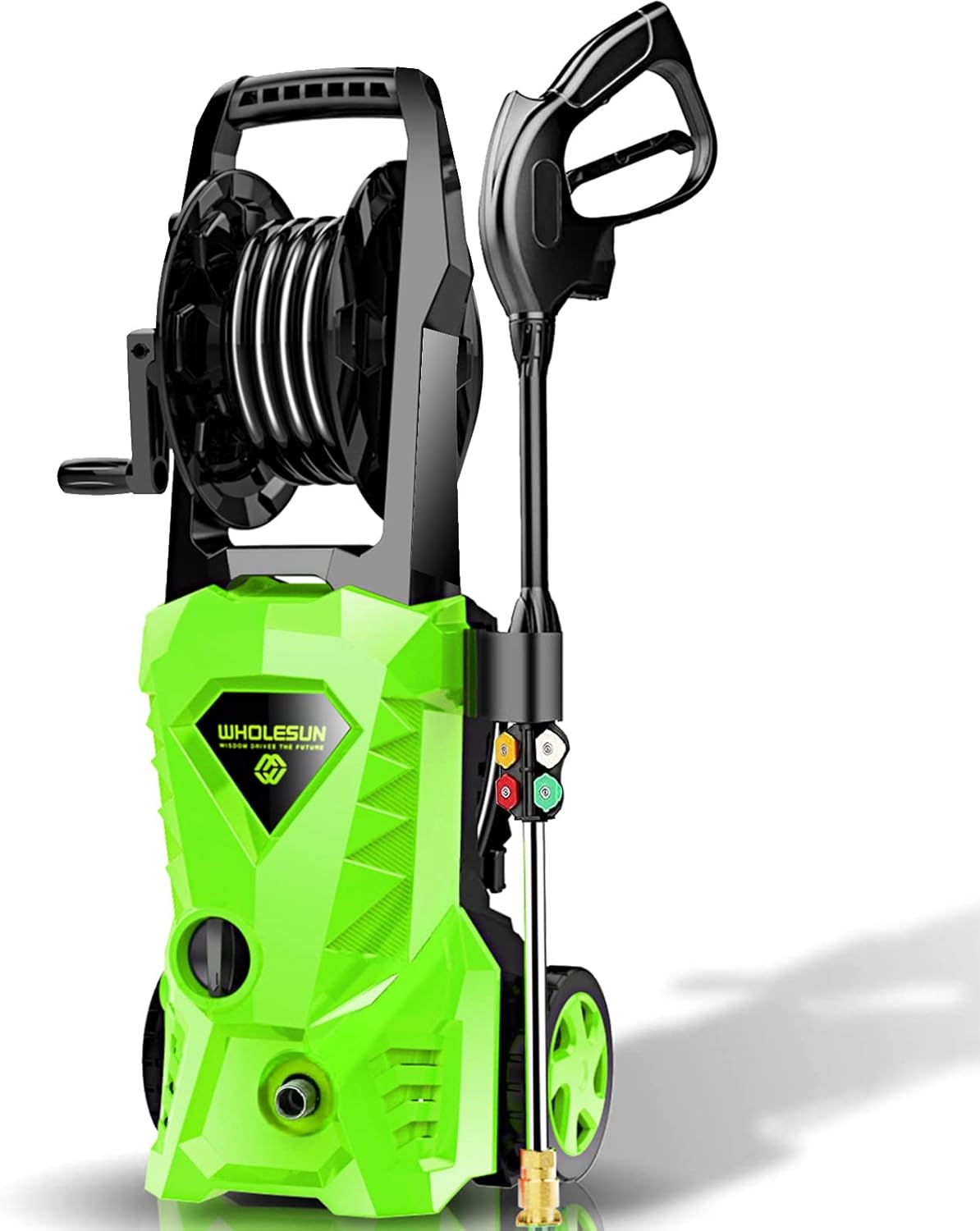 WHOLESUN WS 3000 Electric Pressure Washer 2150PSI Max 2.65GPM Power Washer 1600W High Pressure Cleaner Machine with 4 Nozzles Foam Cannon for Cars, Homes, Driveways, Patios (Green)