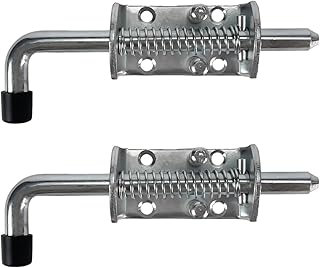 Steel Spring Pin Latch Lock Assembly 1/2" 2 Pack Spring Bolt Latch for Utility Trailer Gate, Barn Door, Heavy Duty Electro...