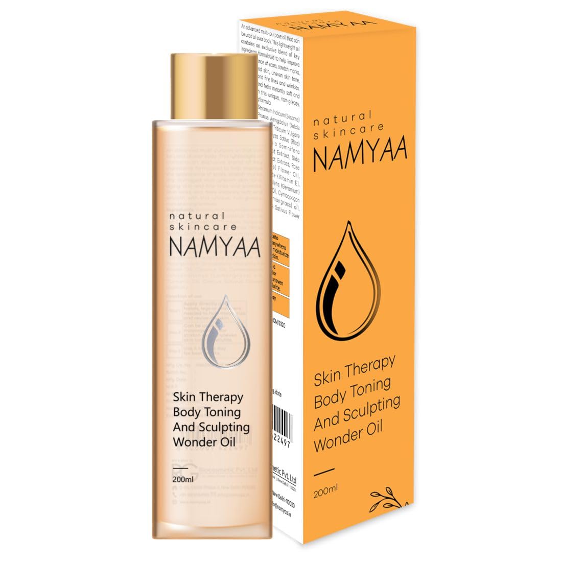 Namyaa Natural Science Body Toning/Sculpting Wonder Oil For Scars/Stretch Mark/Ageing/Uneven Skin Tone/Firming/Nourishment, 200 ml