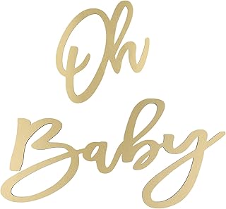 Oh Baby Sign, Wooden Oh Baby Banner Golden Letters Baby Shower Sign Oh Baby Sign for Backdrop Oh Baby Baby Shower Decorati...