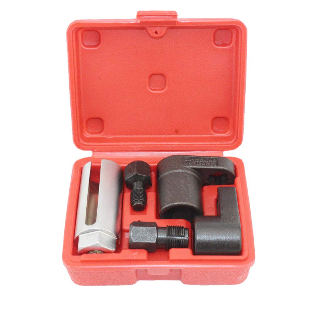 A ABIGAIL 5 PCS Automotive O2 Oxygen Sensor Socket Offset 02 sensor Wrench Remover Tool and Thread Chaser Tool