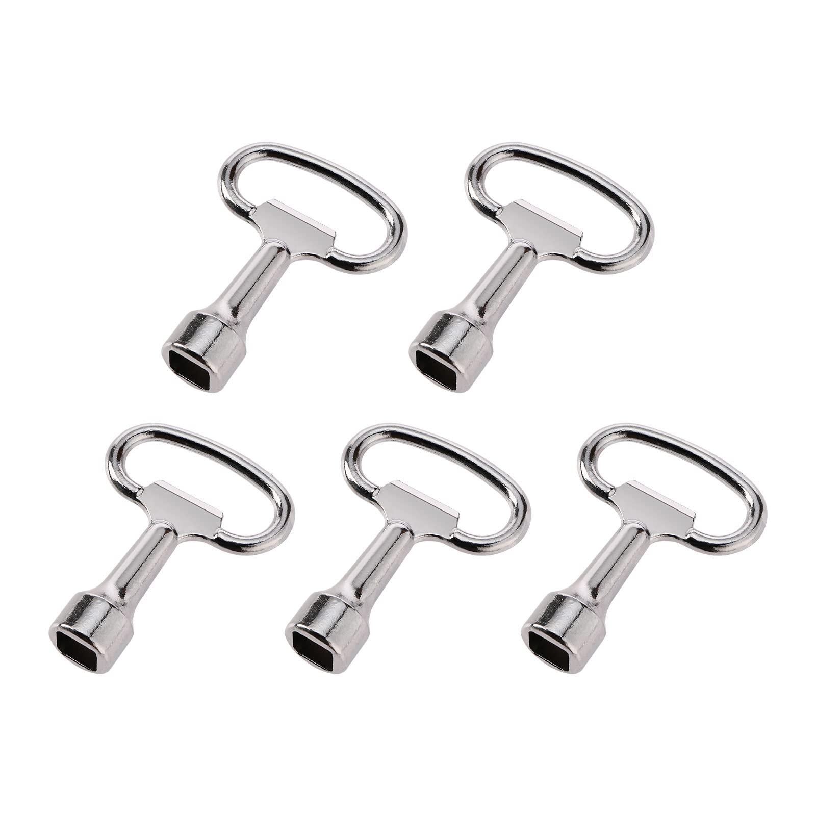 VGOLPack of 5 Mandrel Wrench Square Key Socket Spanner Control Cabinet Key All-Purpose Key Made of Zinc Alloy 13 x 8 x 8 mm for Gas Water Meter Box Silver