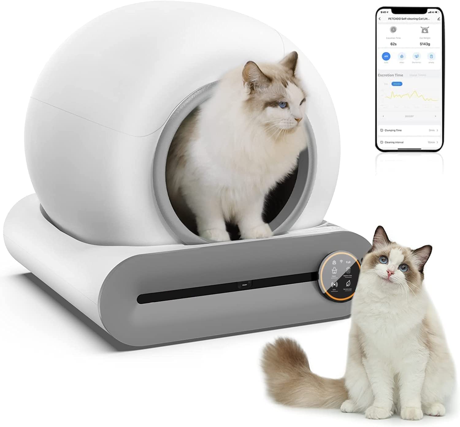 Self-Cleaning Cat Litter Box,Large Automatic Cat Litter Box with APP Control, Smart Health Monitor for Multiple Cats, 2024 Newest Version Cat Litter Box