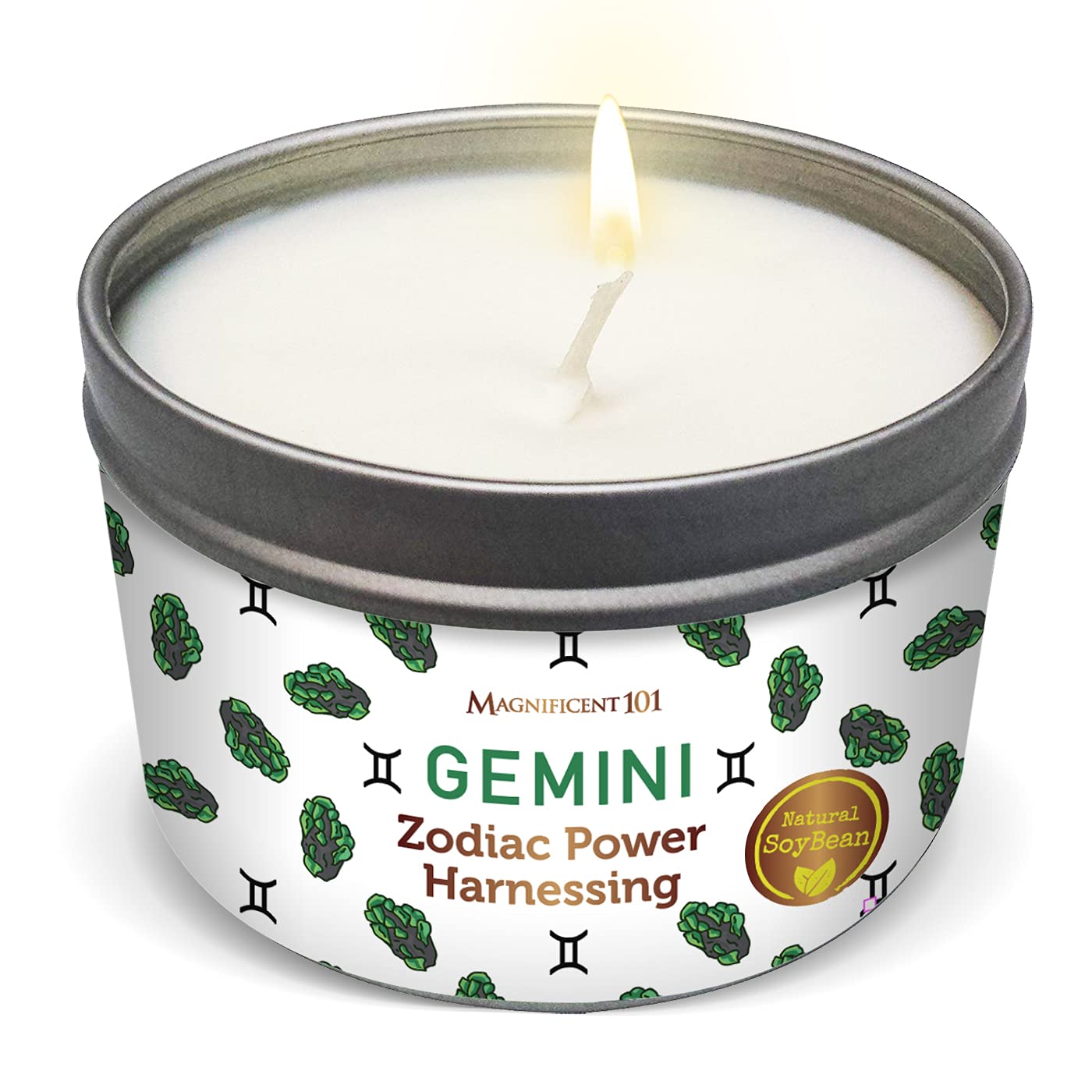 Magnificent 101 Gemini Zodiac Sign Tin Candle 6oz