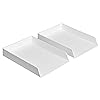 Amazon Basics Rectangular Plastic Desk Organizer, Letter Tray, White, 2-Pack