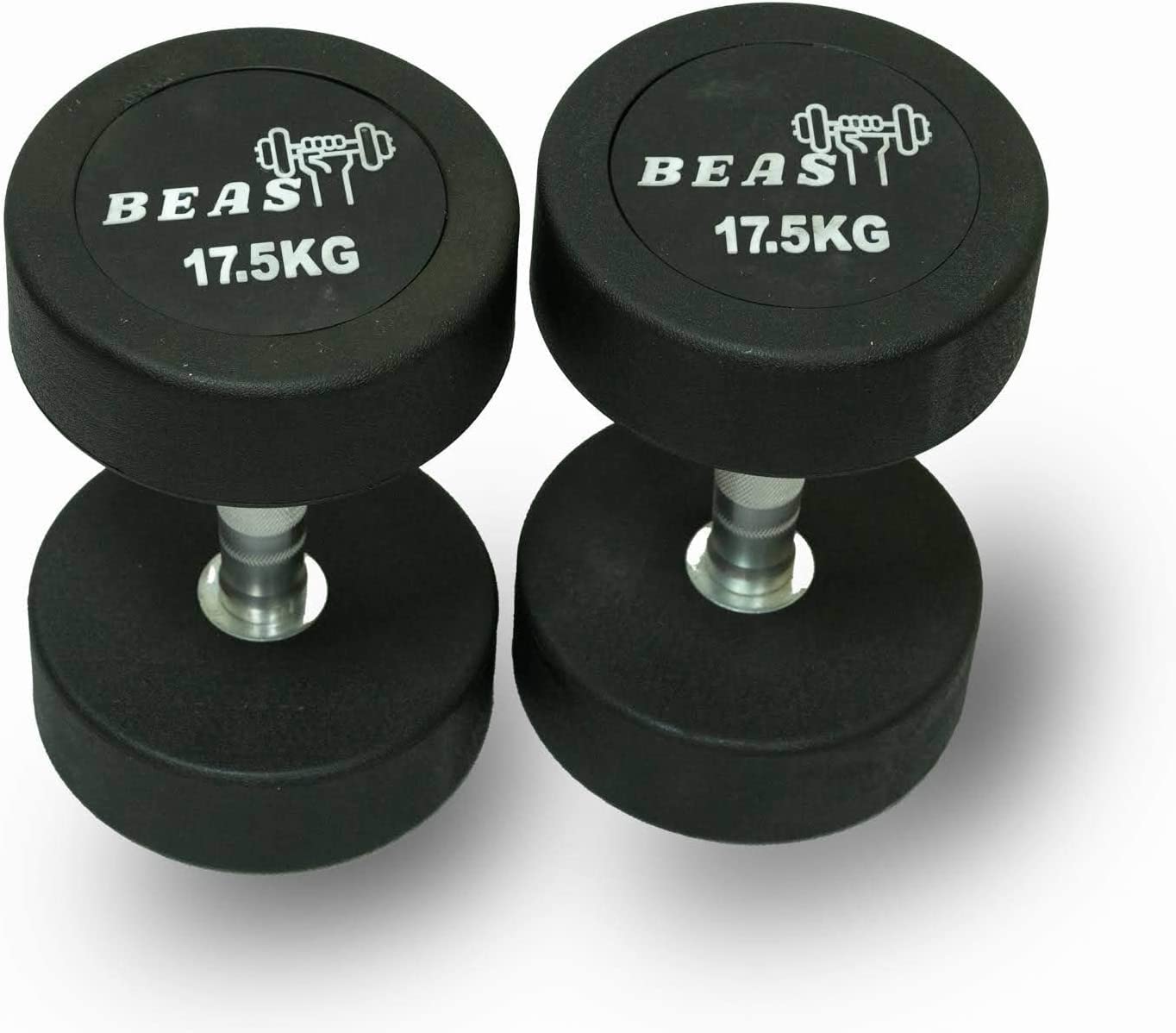 Beast Round Rubber encased Dumbbell - 5 Kg, 7.5 Kg, 10 Kg, 12.5 Kg, 15 Kg, 17.5 Kg, 20 Kg (pair)