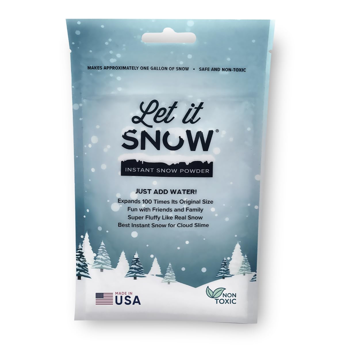 Let it SnowInstant Snow for Slime - Made in The USA Premium Fake Snow Powder for Kids - Great Artificial Snow for Holiday Snow Decorations, Sensory Activities and Slime