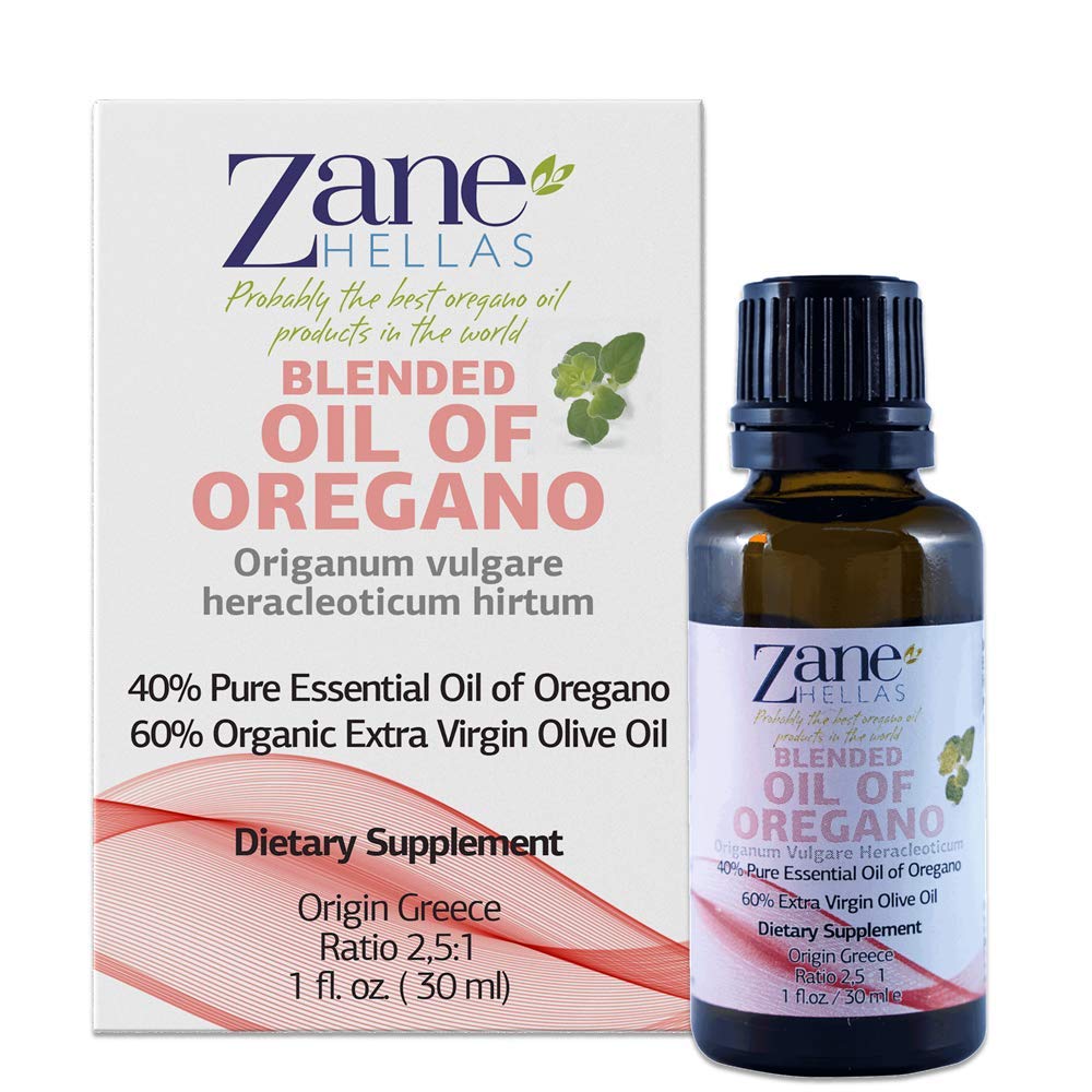 Zane Hellas Pure Greek Essential Oil of Oregano with 86 Percent Minimum Carvacrol, 40% Oil of Oregano - 60% Extra Virgin Olive Oil. 1 fl. oz. 30 ml. Carvacrol per Serving 52. Super 40.