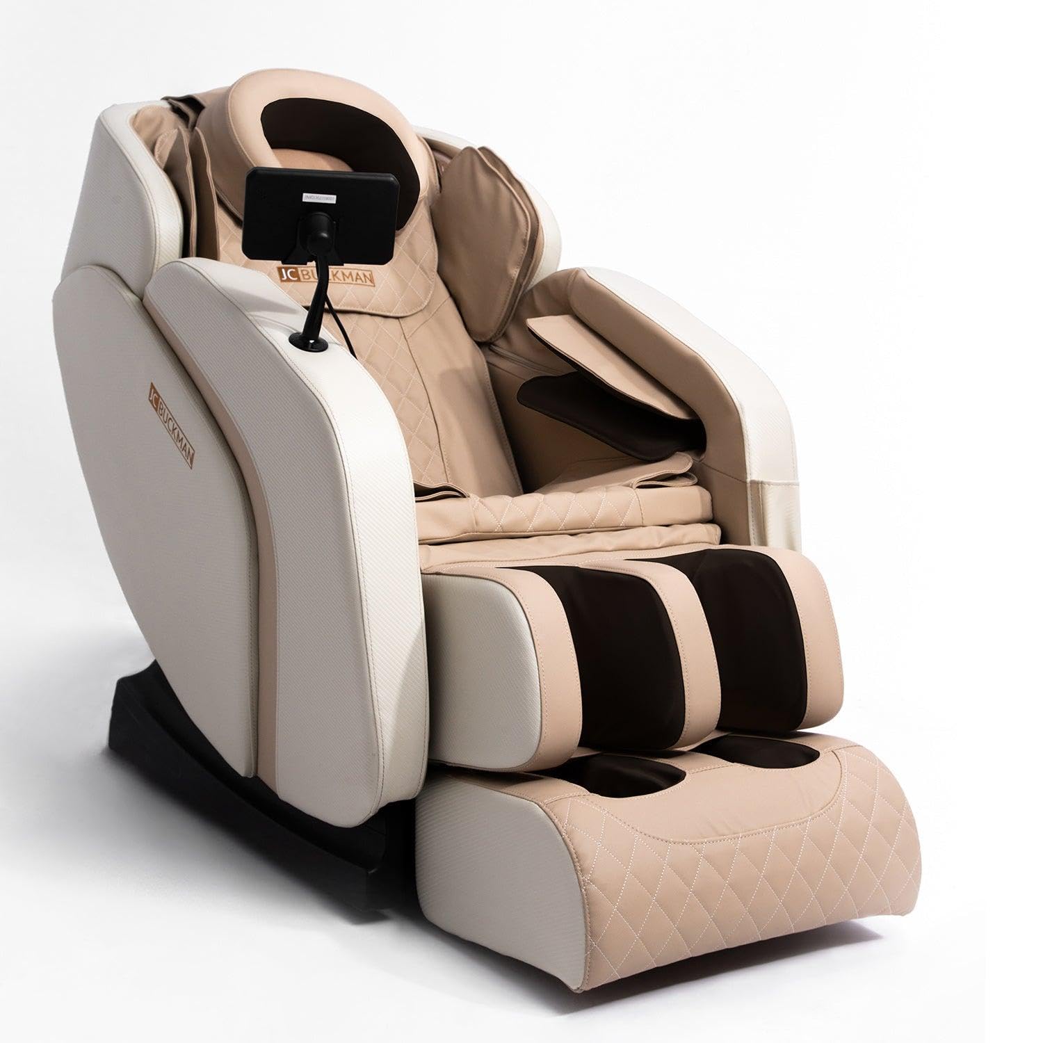 JC BUCKMAN IndulgeUs Full Body Massage Chair with 6 Auto Programs, full body airbags, 2 levels of Zero Gravity, Hip & Seat Massage and Bluetooth speakers with 2 Years Warranty (Beige)