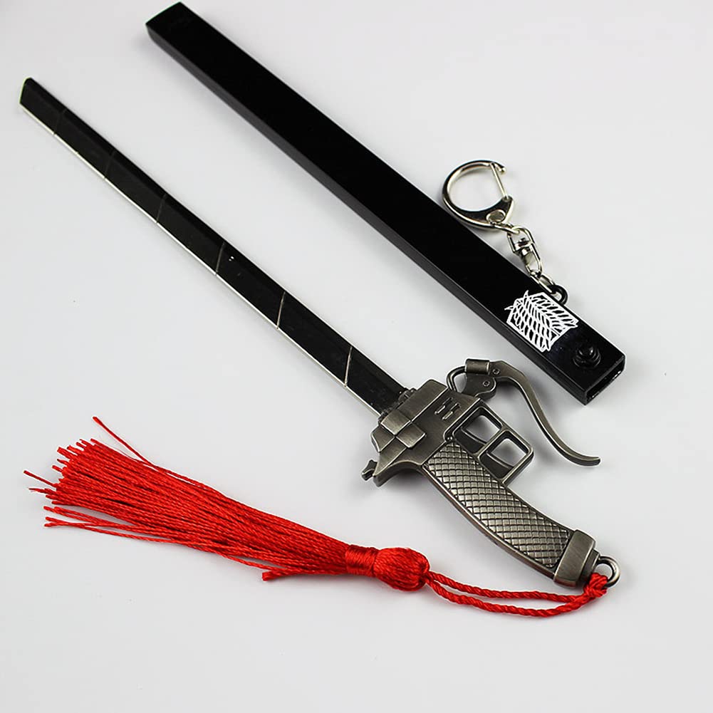 ZHAOQIAN Anime Sword Weapon Toy Model Key Chain, Key Ring, from Anime Attack on Titan Eren Jaeger, Highly Restored, Apply to Anime Fans Collection Gifts