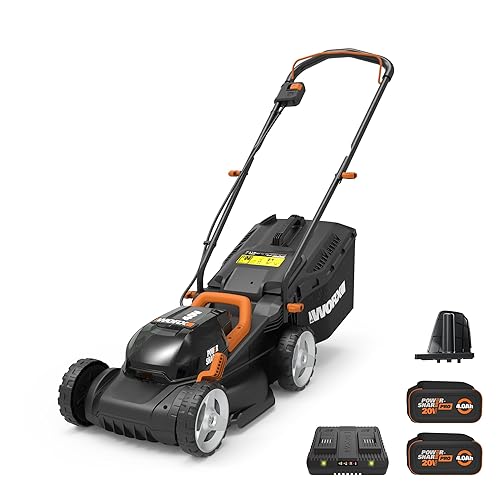 Worx 40V 14" Cordless Lawn Mower for Small Yards, 2-in-1