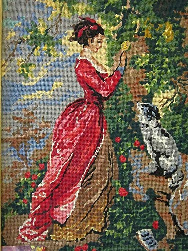 GOBELIN L Printed Canvas or Threads for Tapestry Embroidery Needlepoint (Canvas, Lady D476)