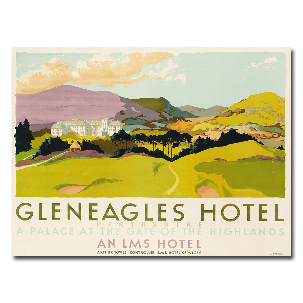 Gleneagles Hotel, LMS, 1924, 24x32-Inch Canvas Wall Art