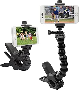 Suptig Phone Holder Desk Gooseneck Mount, Cell Phone Clamp Clip for Pole, Mobile Phone Mount Stand, Compatible for iPhone 14 Plus Phone 13 Pro Xs Max XR X 8 7 6 6s Plus and Other 4-7&#39;&#39; Device