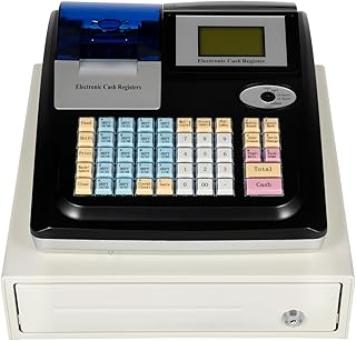 Cash Register, 48 Keys Cash Management System, 36 Dept 50 Clerks, Compact Size for Small Businesses, Quick Load Thermal Pr...