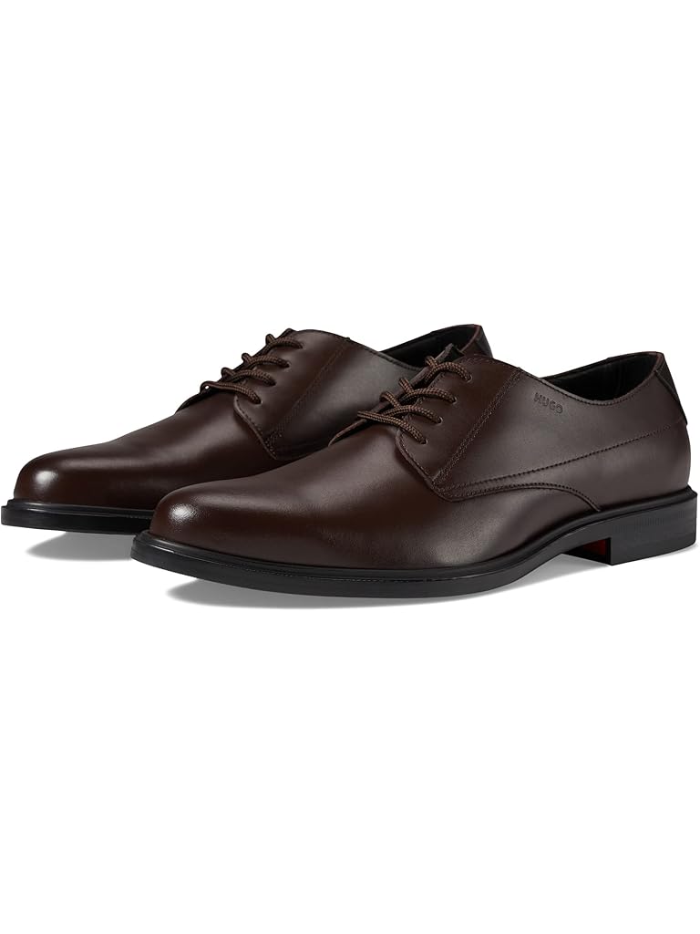 Brown HUGO Kerr Brushed Leather Derby Shoes