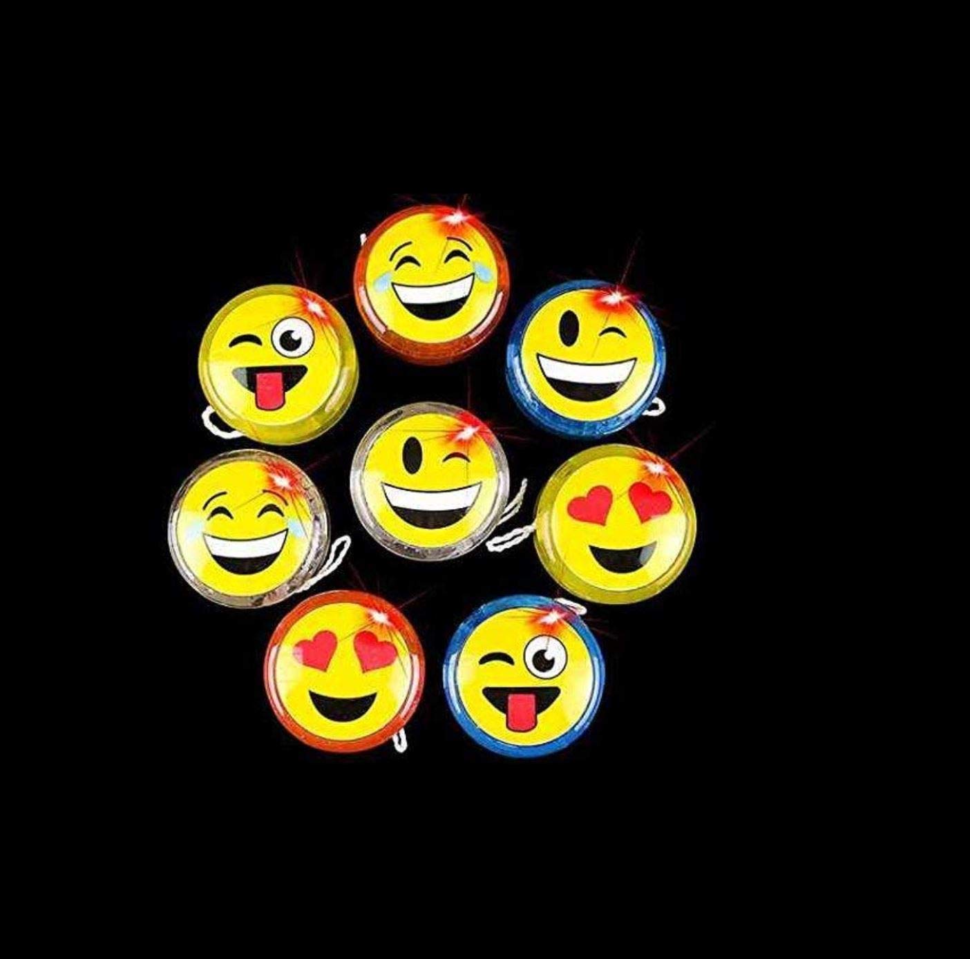 12 pack – Emoji | Emoticon Light-Up YOYOs, variety of faces and impressions, Ultimate idea for Party Favors / Birthday Giveaways