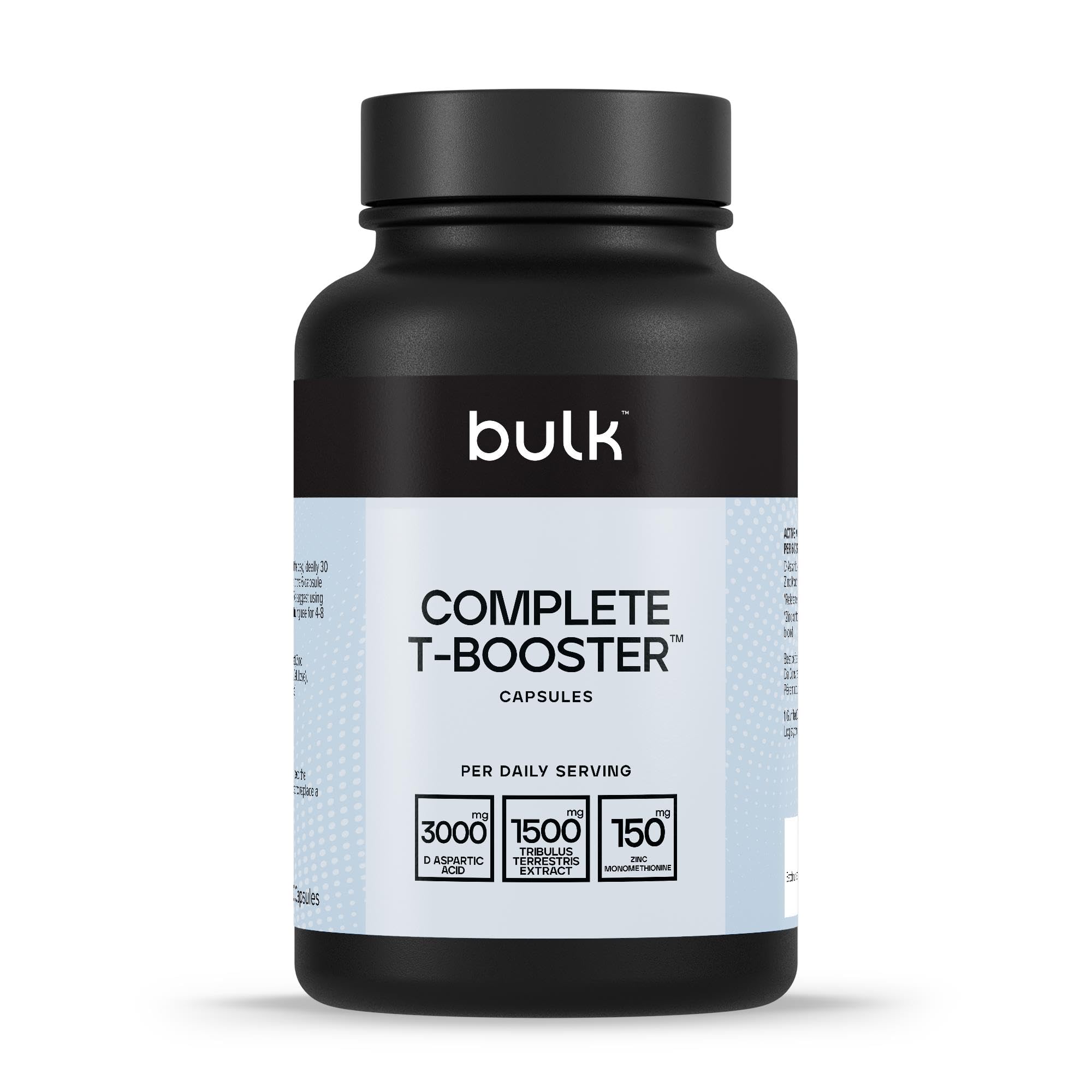 Bulk Complete T-Booster Capsules, Pack of 180, 30 Servings, Packaging May Vary