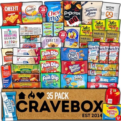 CRAVEBOX Valentines Day snacks variety pack for adults snack box, Snack Pack Care Package Gift - College Back to School