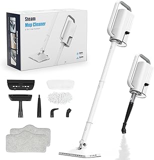 Steam Cleaner, 6 in1 Rotated Steam Mop Cleaner with 2 Modes, 2 Microfiber Pads, 400ML Removable Tank, 23FT Power Cable, De...