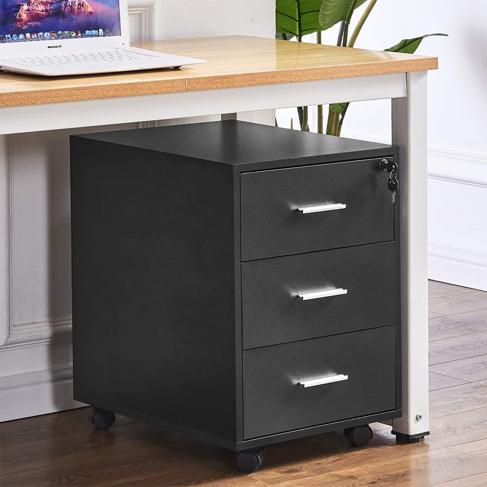 Buy BonChoice 3 Drawers Mobile File Cabinets Pedestal Office Filing ...