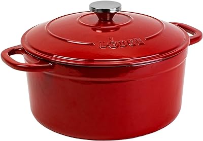 LODGE Enamel Red 5.5 Quart Dutch Oven