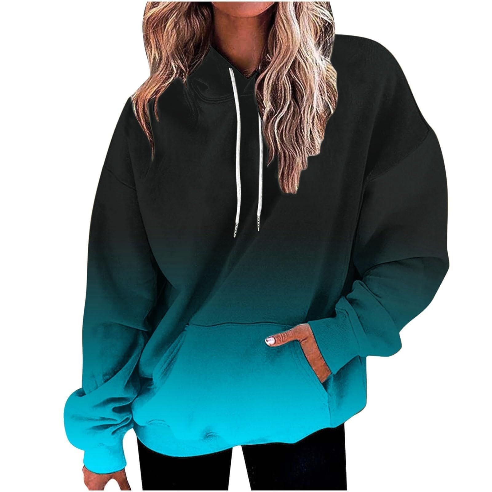 Women's Casual Loose Sweatshirt Hoodie Simple Number Graphic Long Sleeve Drawstring Pullover Oversized Fleece Sweatshirt