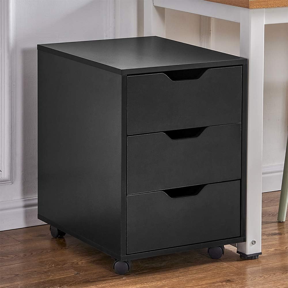 Mobile Black File Storage Cabinet with 3 Drawers and Australia | Ubuy