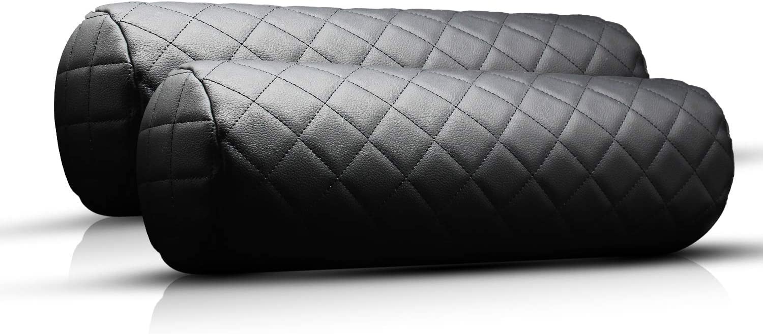 Movell Black Leather Neck Rest Pillow for Car (Set of 2 Pieces), Muscle Tension Relief and Cervical Support for Mercedes Benz GL-Class