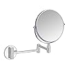 Amazon Basics Wall Mount Round Vanity Mirror, 1X/5X Magnification, Chrome, 12.8"L x 10"W