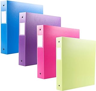 Filexec 3 Ring Binder, 1 Inch Capacity, Opaque, Letter size, Pack of 4, Blue, Hot Pink, Purple, Green (50162-6497)