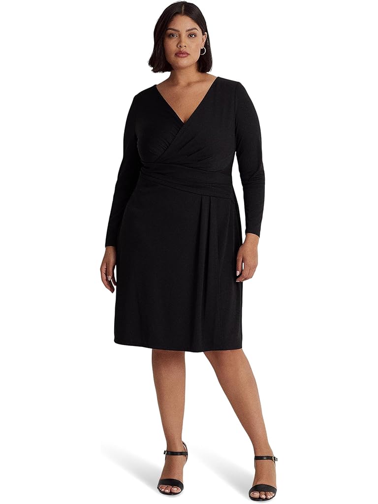 Lauren Ralph Lauren Plus Size Stretch Jersey Surplice Dress