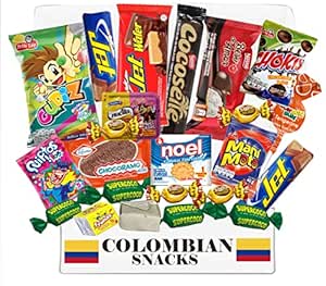 Colombian Sweet Snacks Gift Box – International Snack and Candy –Great Assortment of Foreign Treats, Wafer, BonBonBum, Chocoramo, Manimoto, Coffee Delight, Arequipe, Achiras, Supercoco, Jet (20 Count)