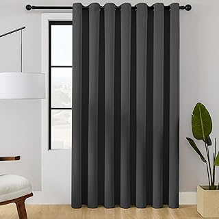 ChrisDowa Room Divider Curtain 120 Inches Long, Wide Blackout Sliding Door Curtain for Bedroom, Room Darkening Privacy Win...