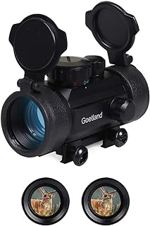 Goetland 1x30mm Red Dot Sight Reflex Sight Scope Green Red Dot Optics SFP Flip up Lens Cap 4 MOA with 20mm Rail Mount