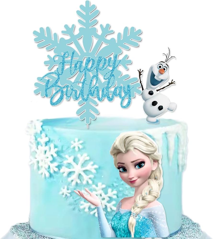 Happy Frozen Birthday Elsa Cake Topper : Amazon.in: Grocery ...