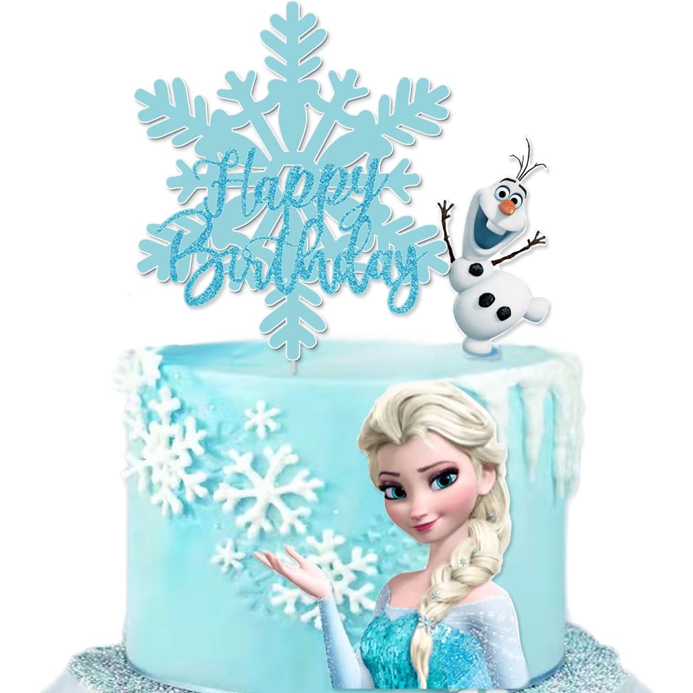 Amazon.com: Happy Frozen Birthday Elsa Cake Topper : Grocery ...