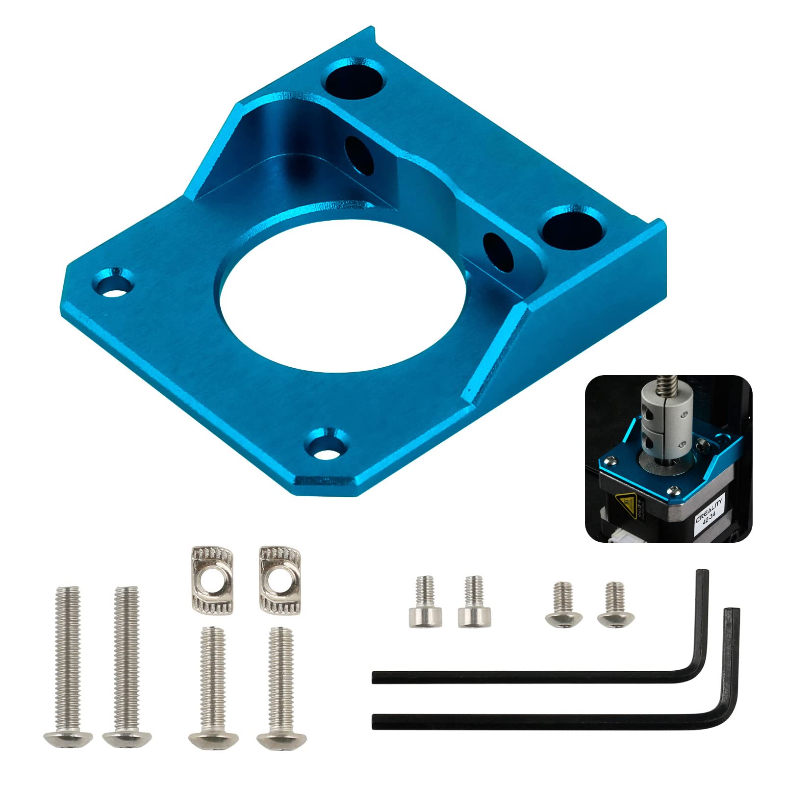 Upgrade Metal Ender 3 Z Axis Stepper Motor Mount Bracket Fixed Plate CNC Aluminum Mounting Base L Block for Ender 3 Pro V2,CR-10S,CR-10 V2/V3,CR10S Pro 3D Printer