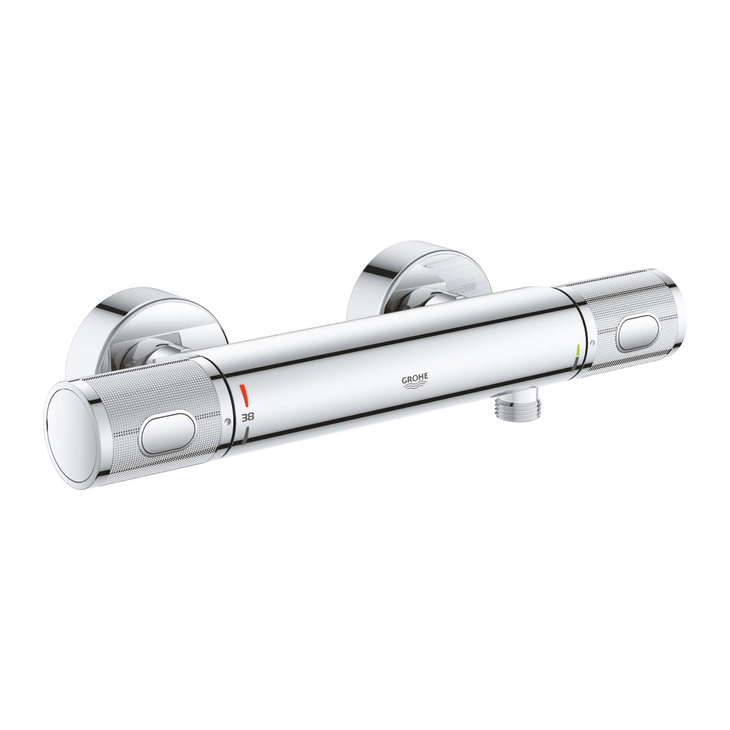 Grohe Grohtherm 1000 Performance | Thermostat-Brausebatterie, S-Anschlüsse - ProGrip Griff mit Rändelstruktur & Spartaste| chrom | 34776000