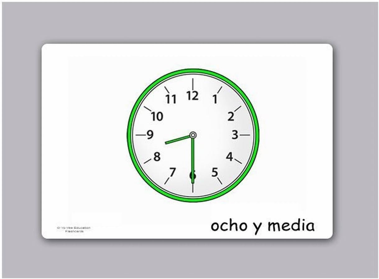 Tarjetas de vocabulario – La hora – Telling Time and Clock Reading ...