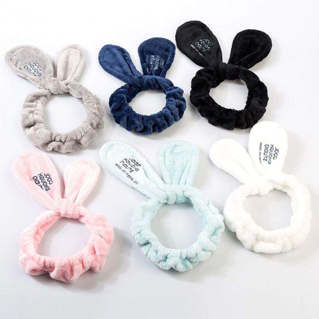 RKPM Girls Hair Band Wash Face Bath Spa Makeup Wrap Rabbit Ears Headband Soft Elastic (Multi Color)(Any 1 Pcs)