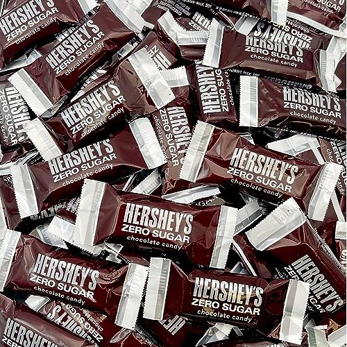 Hershey-Miniature MILK Zero Sugar Chocolate Candy, Aprox 37 Bars, Individually Wrapped Miniatures Bars in tundras bag