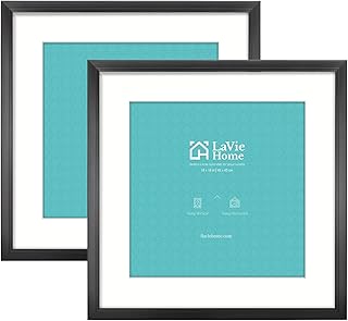 LaVie Home 18 x 18 Poster Frame 2 Packs Black, Display Square Pictures 18x18 Without Mat, Horizontal or Vertical Wall Gall...