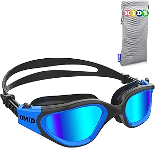 OMID Kids Swim Goggles, P2mini Polarized Swimming Goggles Comfortable for Age 6-14