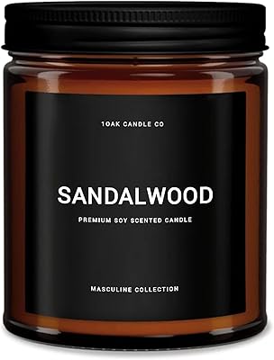 1OAK Scented Candles for Men - Sandalwood Candles - Mens Candles for Home - Masculine Candle - Soy Wax Scented Candles - Long Burning Candles Premium - Soy Wax