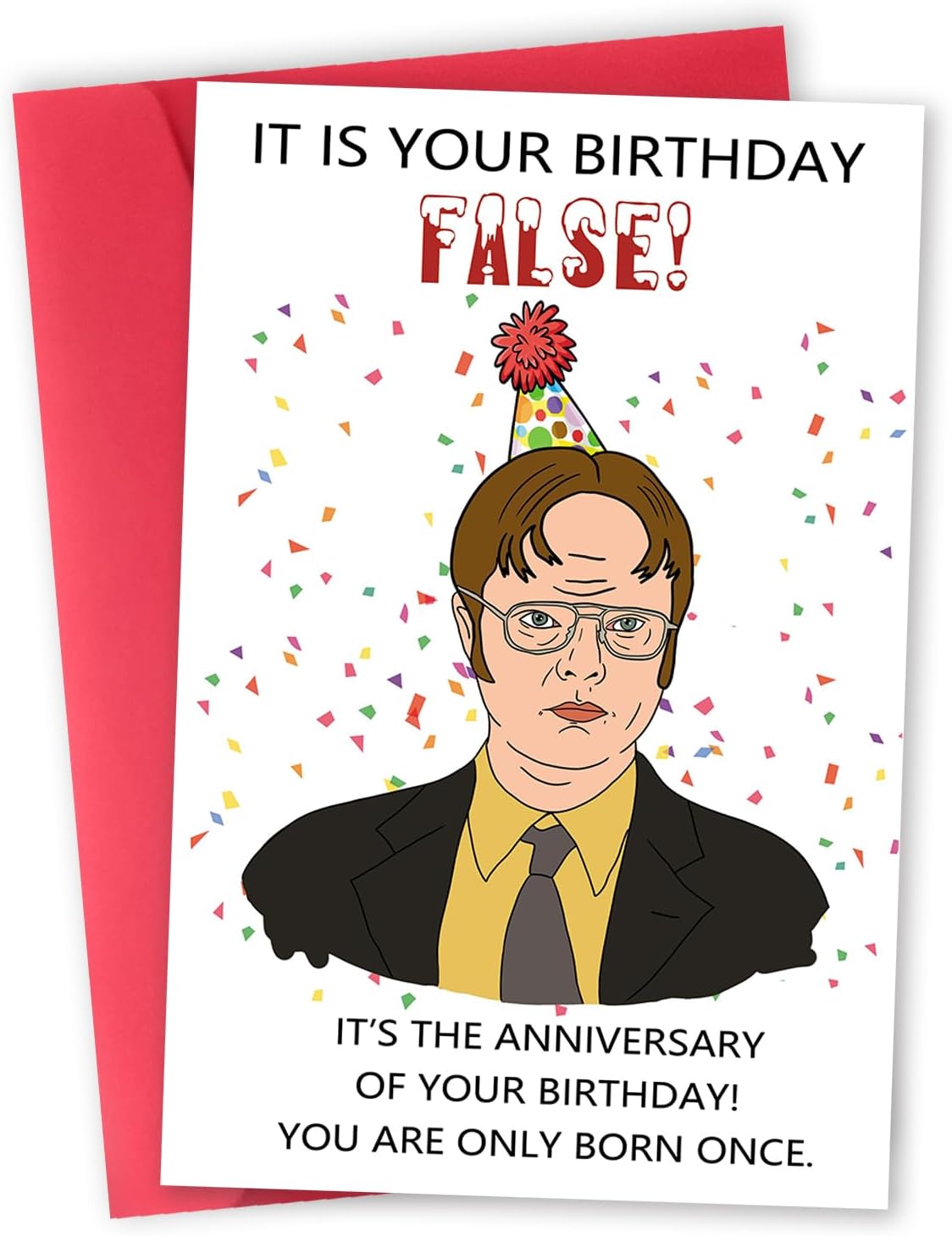 Amazon.com : mmuue Funny The Office Birthday Card for Men Him, Dwight ...