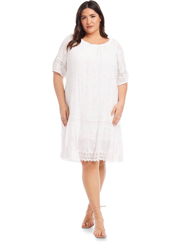 Karen Kane Plus Size Short Sleeve Embroidered Dress