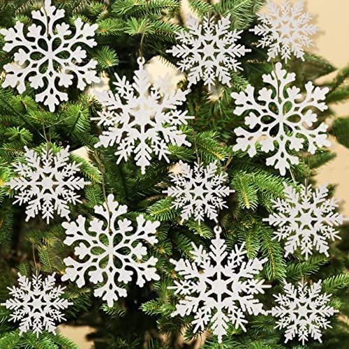 Evisha 9 pcs Pcs Snow Flakes for Christmas Tree Decoration Hanging Ornaments Small