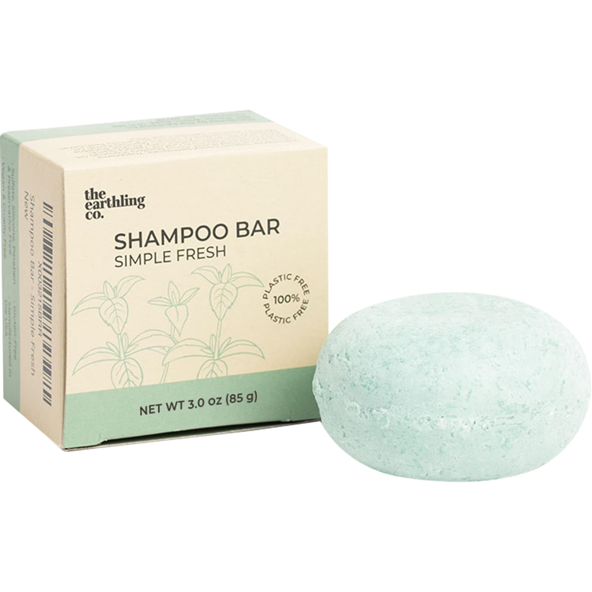 The Earthling Co. Shampoo Bar - Promote Hair Growth, Strengthen & Volumize All Hair Types - Paraben & Sulfate Free formula with Natural, Vegan Ingredients for Dry Hair (Simple Fresh, 3 oz)