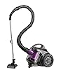 Amazon Basics 18kPa Bagless Cyclonic Cylinder Vacuum Cleaner | Power Suction | Low Noise | HEPA Filter | 1.5L Capacity | Accessories Included (Black & Purple)